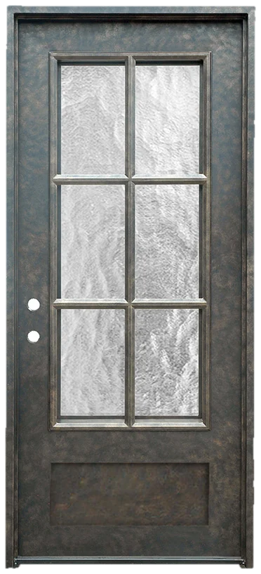 Classic single square-top iron door