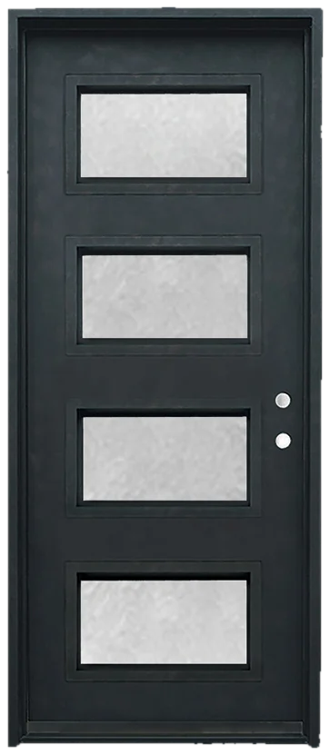 Modern offset-lite iron door
