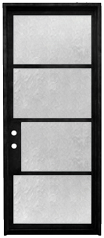 Modern black single iron door