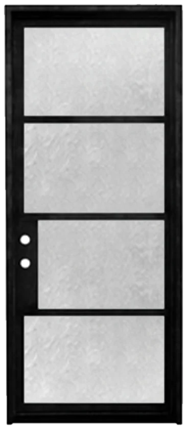 Modern black single iron door
