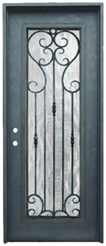 Art Deco patterned iron door