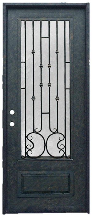 Decorative baluster iron door